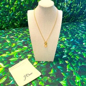 NWT J.Crew Gold Peach Gem Pendant Necklace